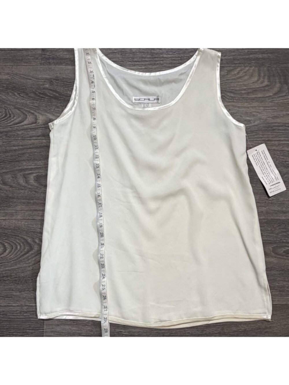 NEW Scala Sleeveless Tank Top Large Lined White Made in USA Layering Neutral VTG - Picture 6 of 14